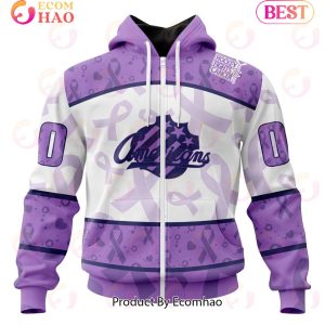 AHL Rochester Americans Special Lavender Fight Cancer 3D Hoodie AHL Rochester Americans Special Lavender Fight Cancer 3D Hoodie