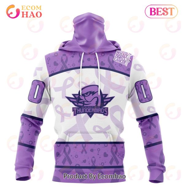 AHL Springfield Thunderbirds Special Lavender Fight Cancer 3D Hoodie