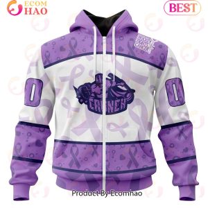 AHL Syracuse Crunch Special Lavender Fight Cancer 3D Hoodie