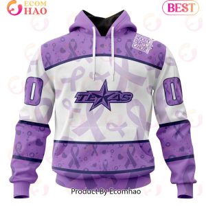 AHL Texas Stars Special Lavender Fight Cancer 3D Hoodie