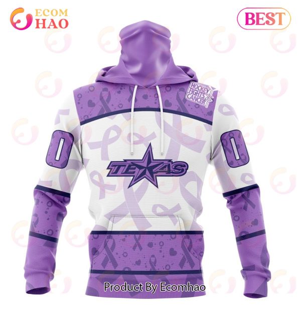 AHL Texas Stars Special Lavender Fight Cancer 3D Hoodie