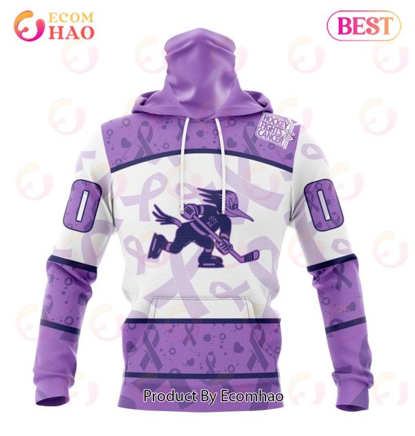 AHL Tucson Roadrunners Special Lavender Fight Cancer 3D Hoodie
