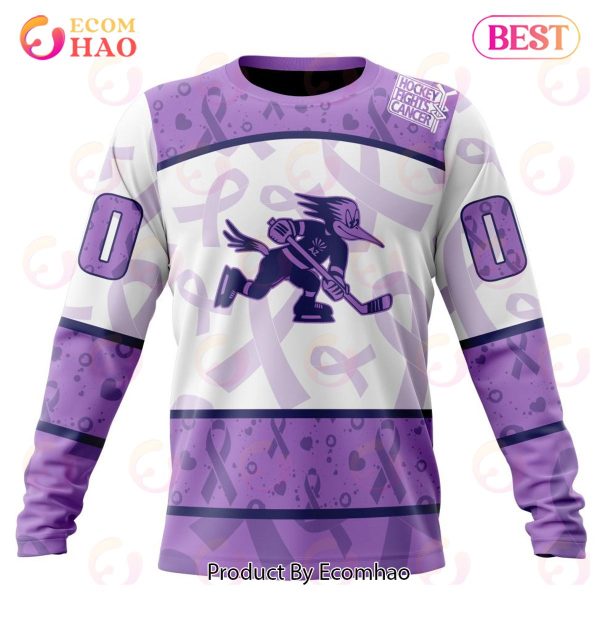 AHL Tucson Roadrunners Special Lavender Fight Cancer 3D Hoodie