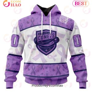 AHL Utica Comets Special Lavender Fight Cancer 3D Hoodie AHL Utica Comets Special Lavender Fight Cancer 3D Hoodie