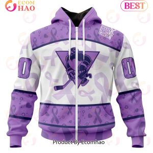 AHL Wilkes-Barre Scranton Penguins Special Lavender Fight Cancer 3D Hoodie