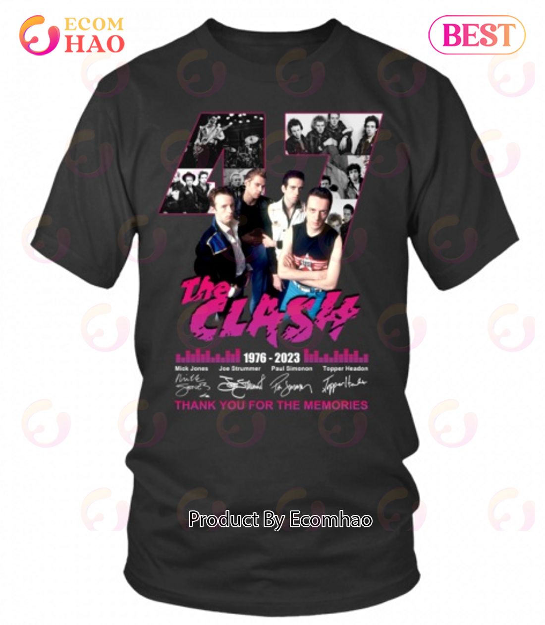 47 Years Of 1976 – 2023 The Clash Thank You For The Memories T-Shirt