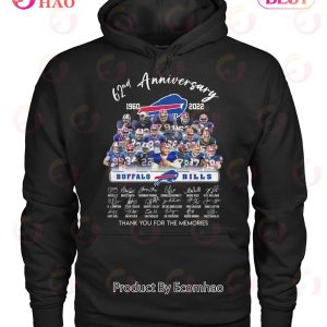 62nd Anniversary 1960 -2022 Buffalo Bills Thank You For The Memories T-Shirt