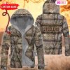 Custom Name NFL San Francisco 49ers Personalized Hunting Camo Full Zip Puffer Jacket