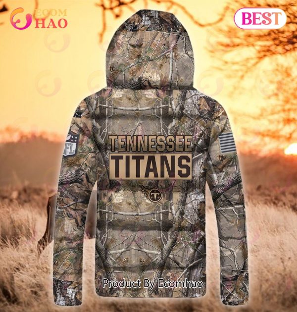 Custom Name NFL Tennessee Titans Personalized Hunting Camo Full Zip Puffer Jacket