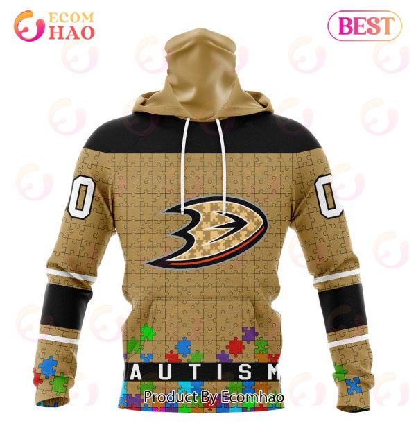 NHL Anaheim Ducks Specialized Unisex Kits Hockey Fights Against Autism 3D Hoodie