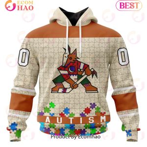 NHL Arizona Coyotes Specialized Unisex Kits Hockey Fights Against Autism 3D Hoodie