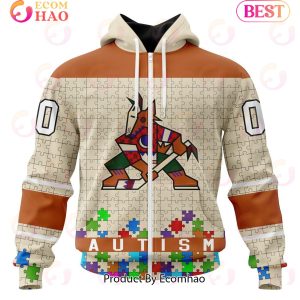 NHL Arizona Coyotes Specialized Unisex Kits Hockey Fights Against Autism 3D Hoodie