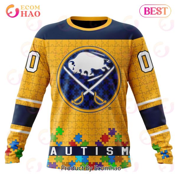 NHL Buffalo Sabres Specialized Unisex Kits Hockey Fights Against Autism 3D Hoodie
