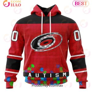 NHL Carolina Hurricanes Specialized Unisex Kits Hockey Fights Against Autism 3D Hoodie