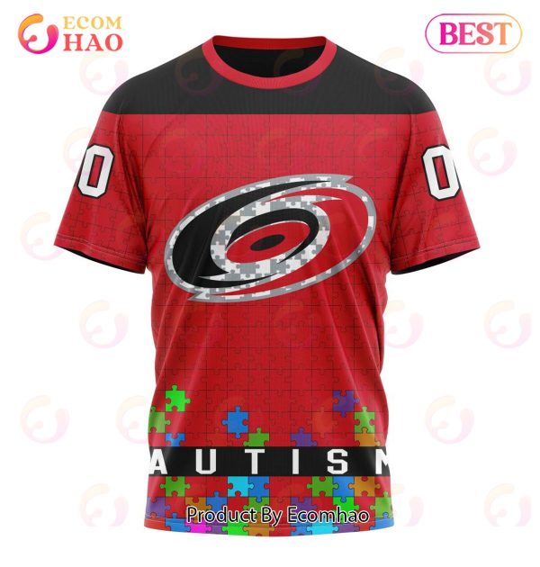 NHL Carolina Hurricanes Specialized Unisex Kits Hockey Fights Against Autism 3D Hoodie
