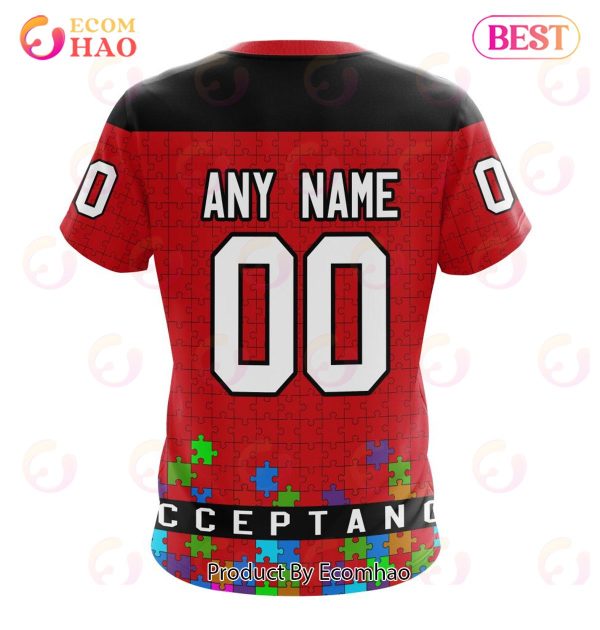 NHL Carolina Hurricanes Specialized Unisex Kits Hockey Fights Against Autism 3D Hoodie