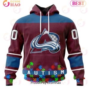 NHL Colorado Avalanche Specialized Unisex Kits Hockey Fights Against Autism 3D Hoodie