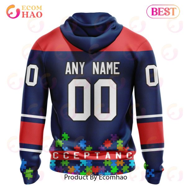 NHL Columbus Blue Jackets Specialized Unisex Kits Hockey Fights Against Autism 3D Hoodie