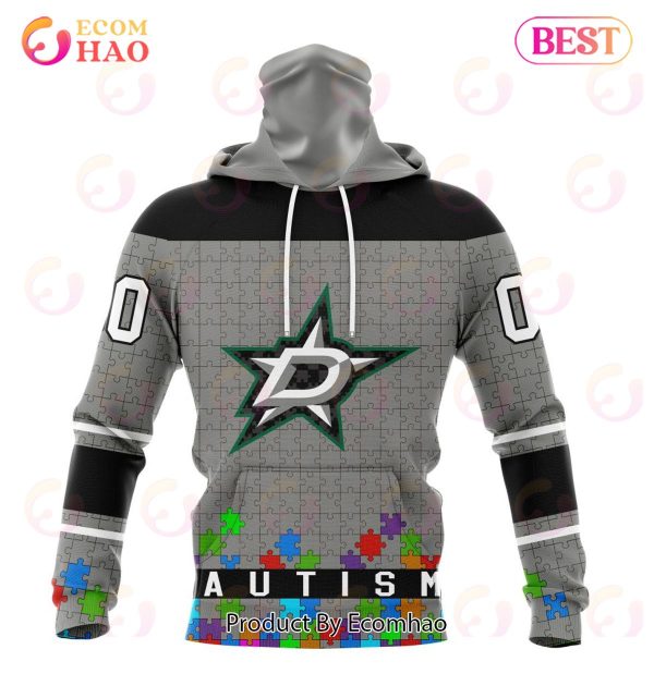 NHL Dallas Stars Specialized Unisex Kits Hockey Fights Against Autism 3D Hoodie