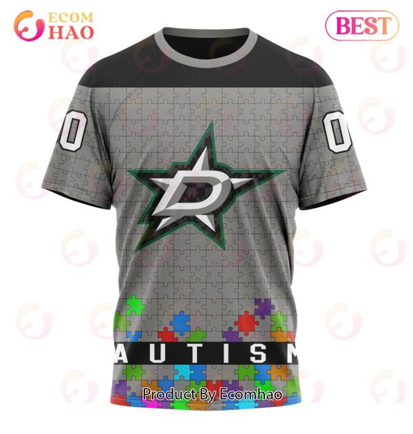 NHL Dallas Stars Specialized Unisex Kits Hockey Fights Against Autism 3D Hoodie