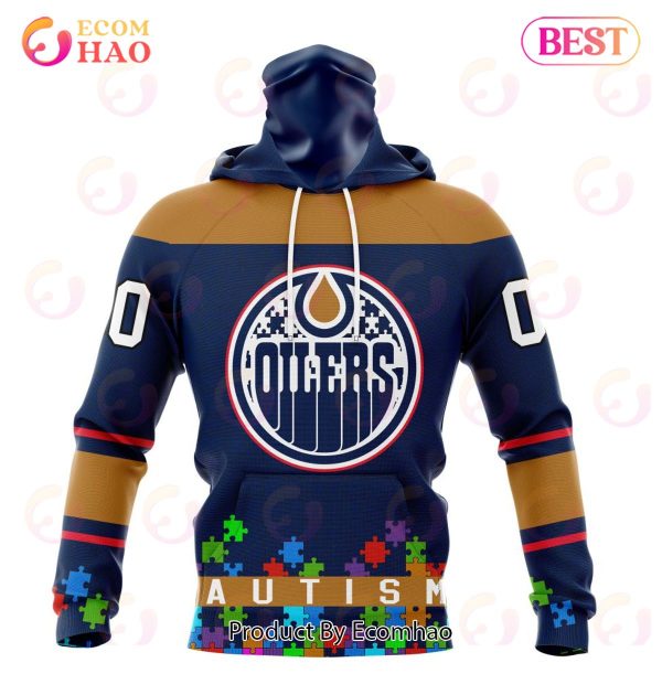 NHL Edmonton Oilers Specialized Unisex Kits Hockey Fights Against Autism 3D Hoodie