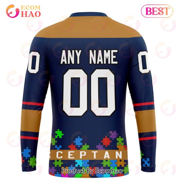 NHL Edmonton Oilers Specialized Unisex Kits Hockey Fights Against Autism 3D Hoodie