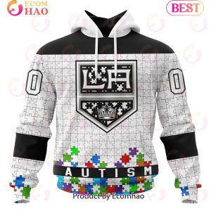 NHL Los Angeles Kings Specialized Unisex Kits Hockey Fights Against Autism 3D Hoodie