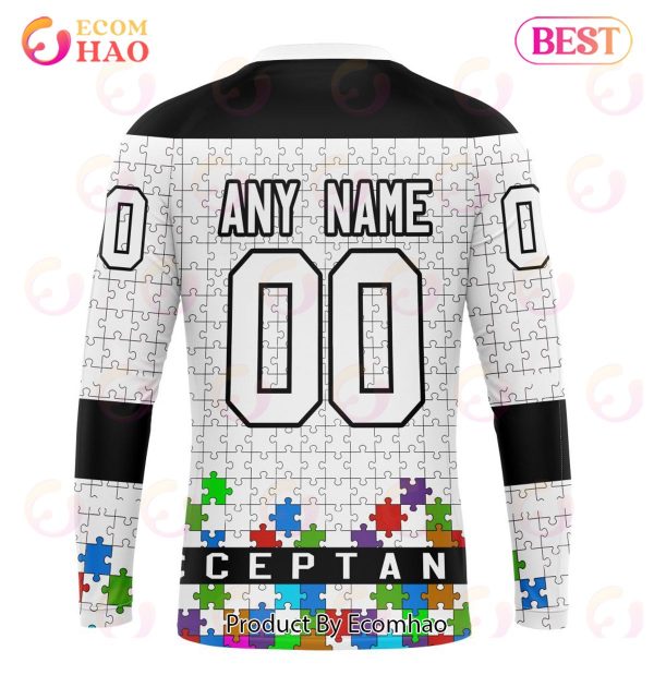 NHL Los Angeles Kings Specialized Unisex Kits Hockey Fights Against Autism 3D Hoodie