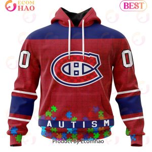 NHL Montreal Canadiens Specialized Unisex Kits Hockey Fights Against Autism 3D Hoodie