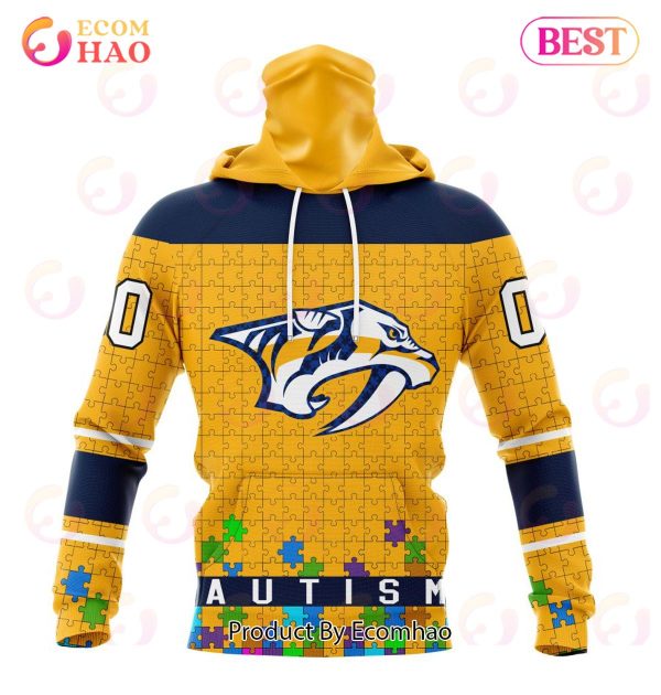 NHL Nashville Predators Specialized Unisex Kits Hockey Fights Against Autism 3D Hoodie