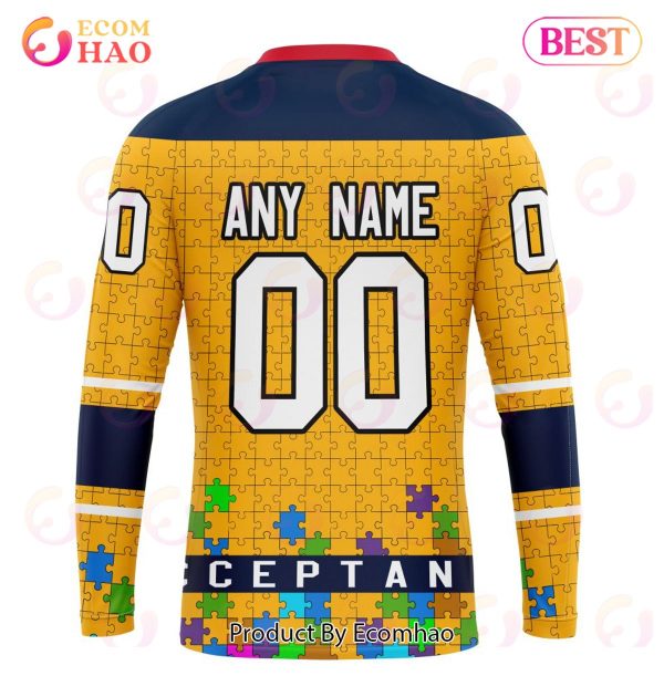 NHL Nashville Predators Specialized Unisex Kits Hockey Fights Against Autism 3D Hoodie