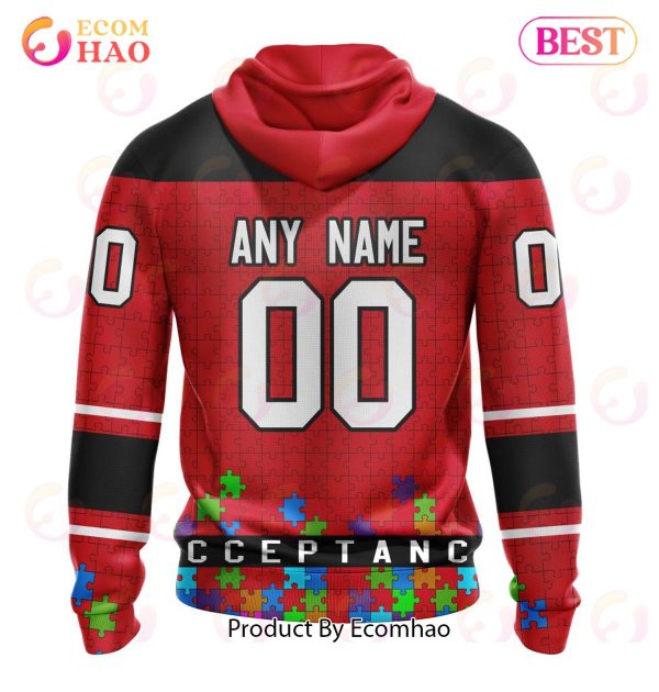 NHL New Jersey Devils Specialized Unisex Kits Hockey Fights Against Autism 3D Hoodie