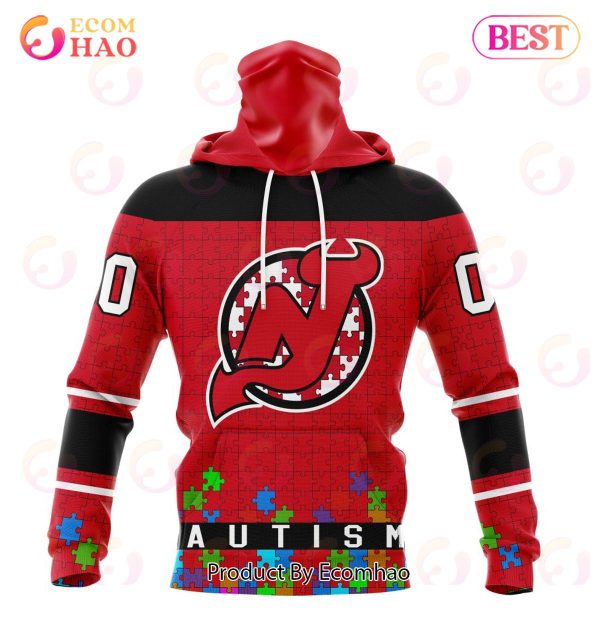 NHL New Jersey Devils Specialized Unisex Kits Hockey Fights Against Autism 3D Hoodie