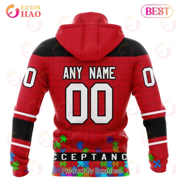 NHL New Jersey Devils Specialized Unisex Kits Hockey Fights Against Autism 3D Hoodie
