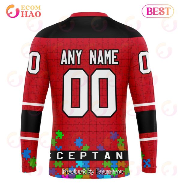 NHL New Jersey Devils Specialized Unisex Kits Hockey Fights Against Autism 3D Hoodie