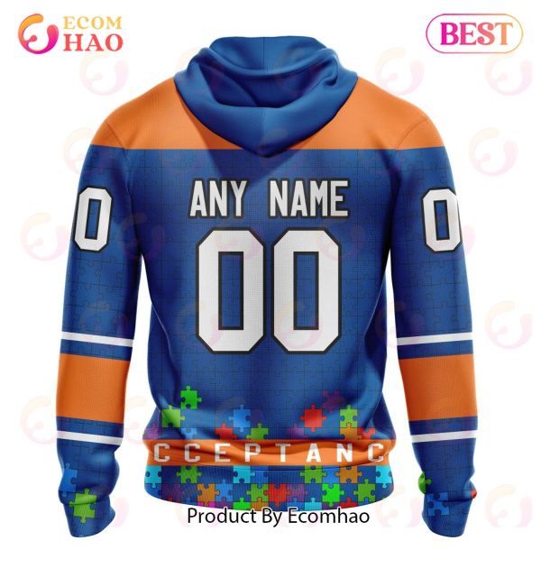 NHL New York Islanders Specialized Unisex Kits Hockey Fights Against Autism 3D Hoodie