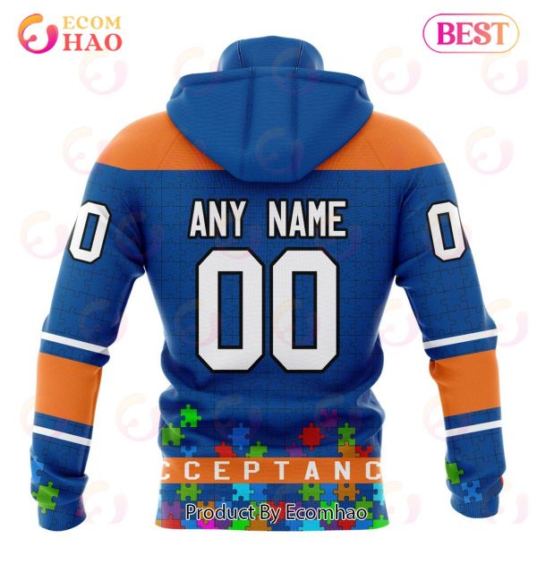 NHL New York Islanders Specialized Unisex Kits Hockey Fights Against Autism 3D Hoodie