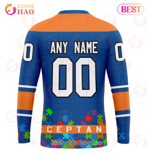 NHL New York Islanders Specialized Unisex Kits Hockey Fights Against Autism 3D Hoodie