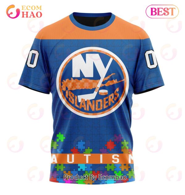 NHL New York Islanders Specialized Unisex Kits Hockey Fights Against Autism 3D Hoodie