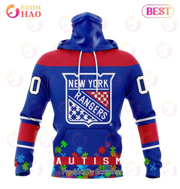 NHL New York Rangers Specialized Unisex Kits Hockey Fights Against Autism 3D Hoodie