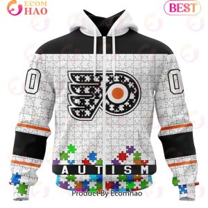NHL Philadelphia Flyers Specialized Unisex Kits Hockey Fights Against Autism 3D Hoodie
