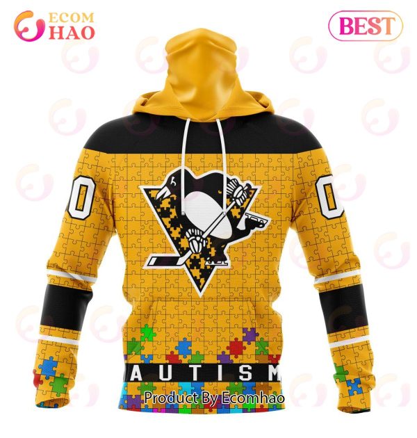 NHL Pittsburgh Penguins Specialized Unisex Kits Hockey Fights Against Autism 3D Hoodie