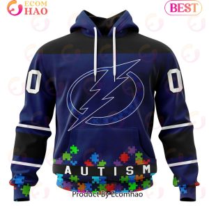 NHL Tampa Bay Lightning Specialized Unisex Kits Hockey Fights Against Autism 3D Hoodie