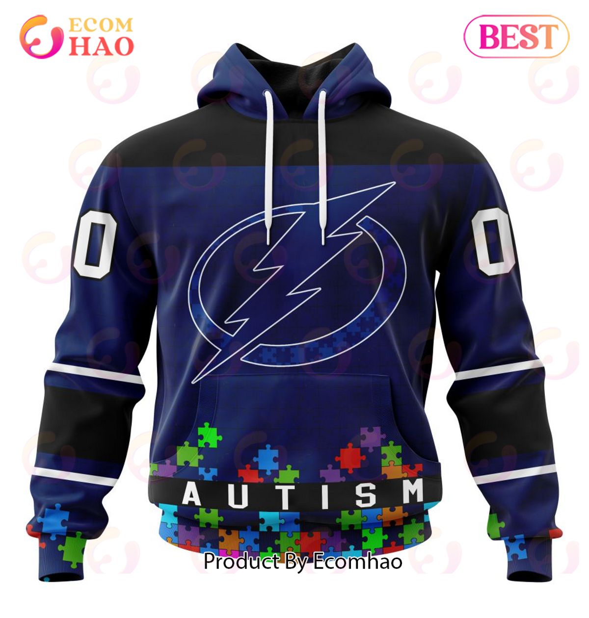 NHL Washington Capitals Specialized Unisex Kits Hockey Fights Against Autism 3D Hoodie