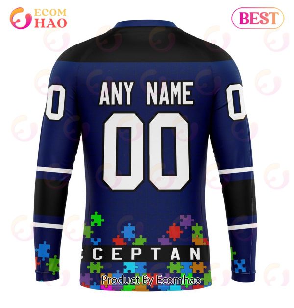 NHL Tampa Bay Lightning Specialized Unisex Kits Hockey Fights Against Autism 3D Hoodie
