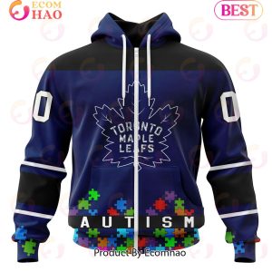 NHL Toronto Maple Leafs Specialized Unisex Kits Hockey Fights Against Autism 3D Hoodie
