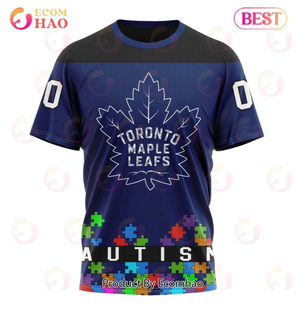 NHL Toronto Maple Leafs Specialized Unisex Kits Hockey Fights Against Autism 3D Hoodie