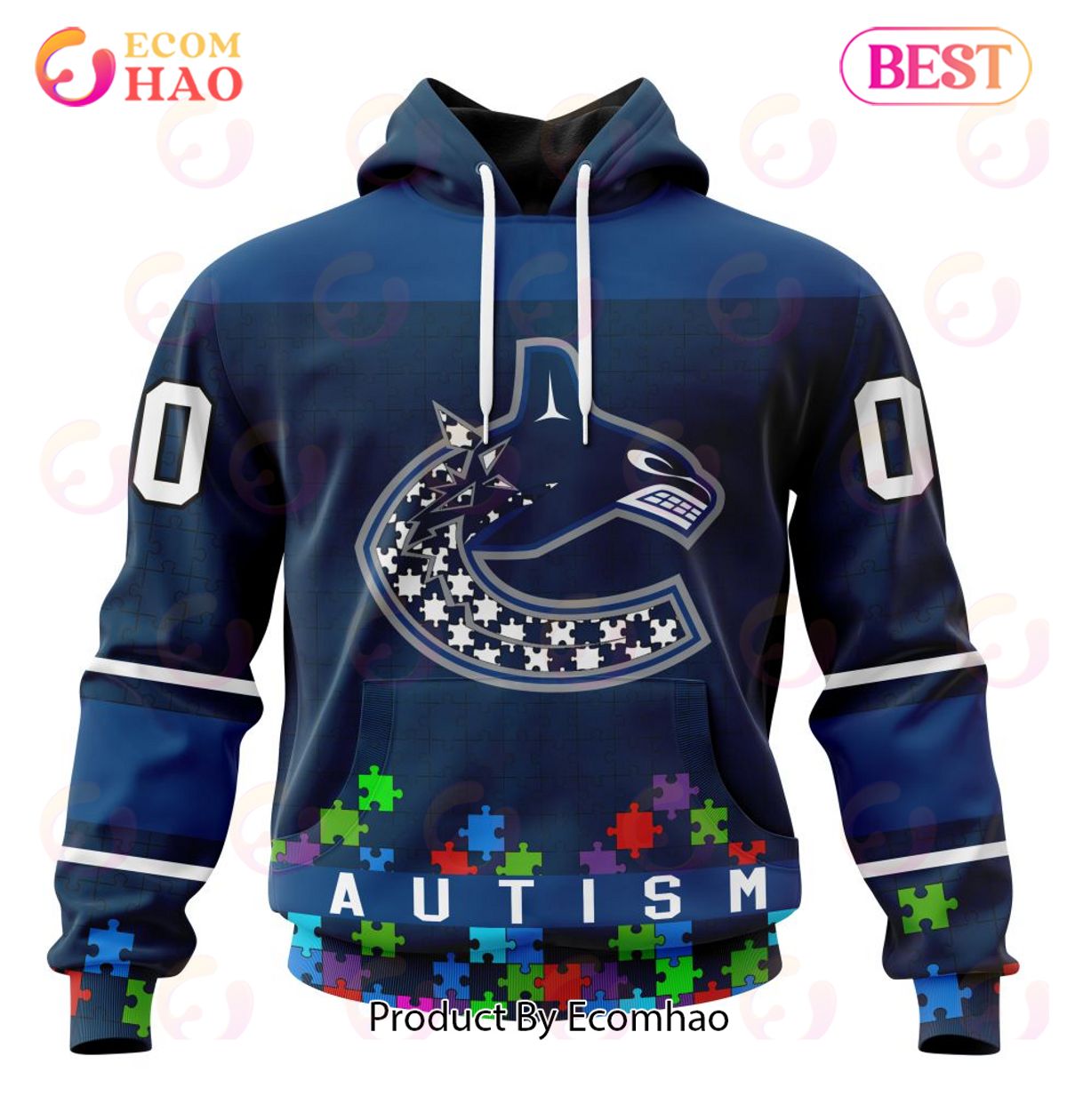 NHL Washington Capitals Specialized Unisex Kits Hockey Fights Against Autism 3D Hoodie