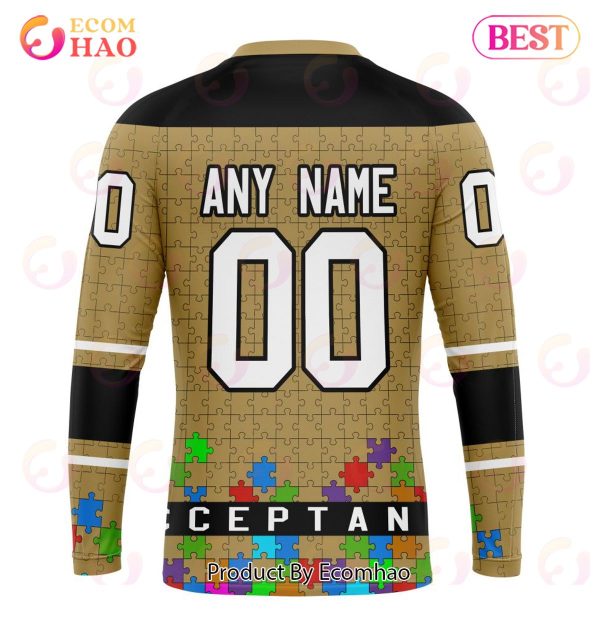 Personalized NHL Vegas Golden Knights Special Lavender Hockey Fights Cancer  All Over Print 3D Hoodie Unisex