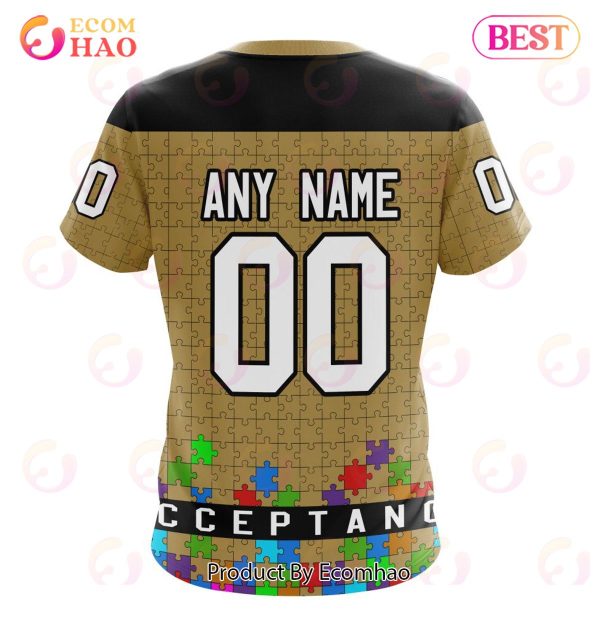 NHL Vegas Golden Knights Specialized Unisex Kits Hockey Fights Against Autism 3D Hoodie